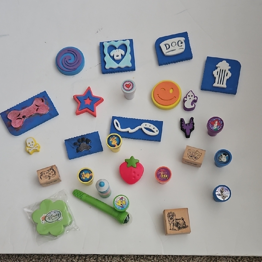 Assorted Colorful Stamps, ink not included